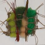 Grass
Acrylic yarn, wool roving, raffia. 
4" x 4".
2016